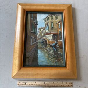 Signed! FRAMED Painting: The Venetian Canals Of Venice Italy Gondola Landscape